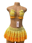 Conjunto Crochê Estampado Preto e Branco&nbsp;– Top e Calça Longa