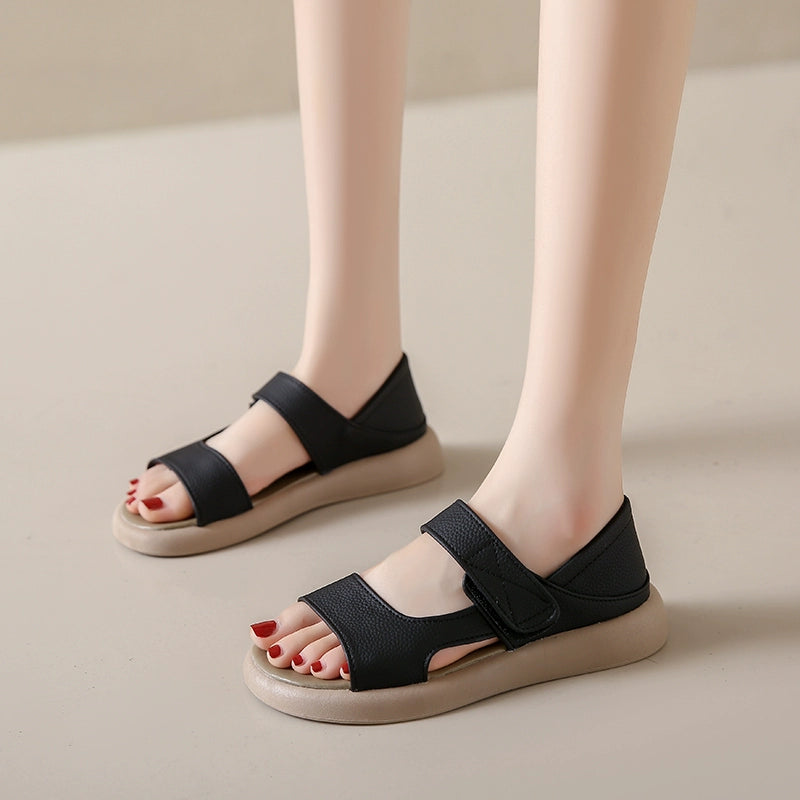 Internet Celebrity Flat Roman Style Sandals Summer Casual Velcro