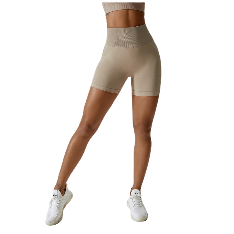 Fashion Seamless Yoga Shorts Peach Hip Raise High Waist Hip-Slimming Fitness Pants Skinny Running Sports Girls Short-Length Pants