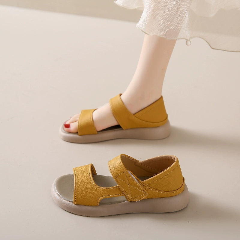 Internet Celebrity Flat Roman Style Sandals Summer Casual Velcro