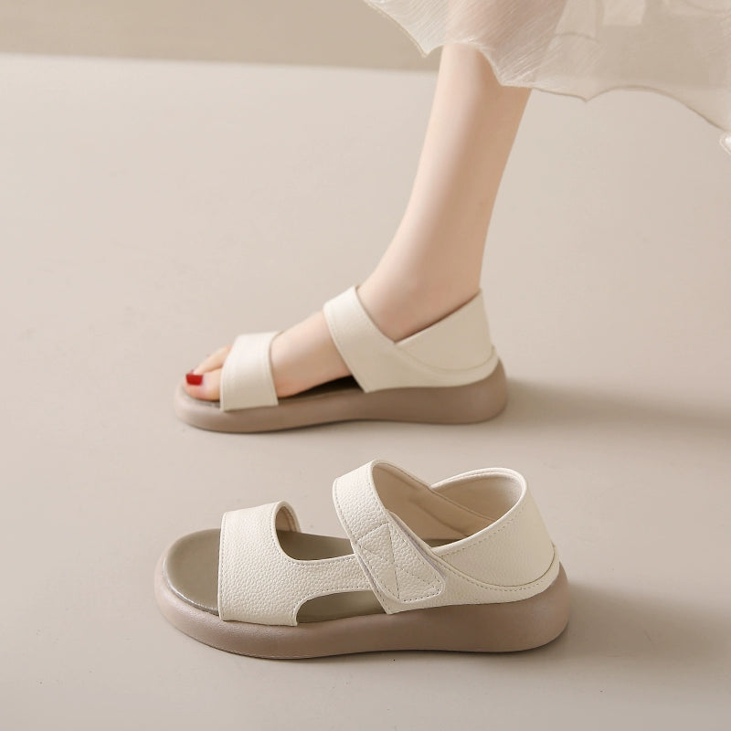 Internet Celebrity Flat Roman Style Sandals Summer Casual Velcro