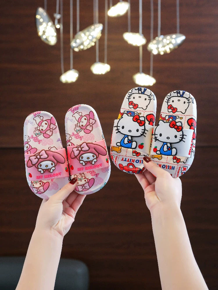 Sanrio Joint Name Clow M Children's Slippers Girls Summer Cartoon Cute Soft Bottom Non Slip Baby Girl Sandals