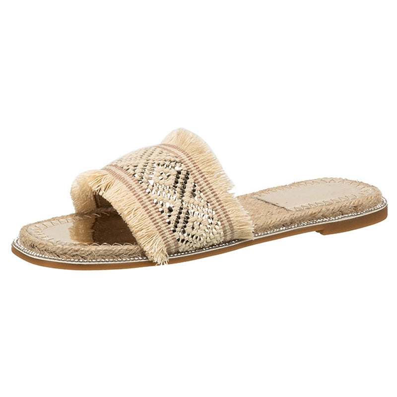 Straw Casual Sandals-43 plus Size Vacation