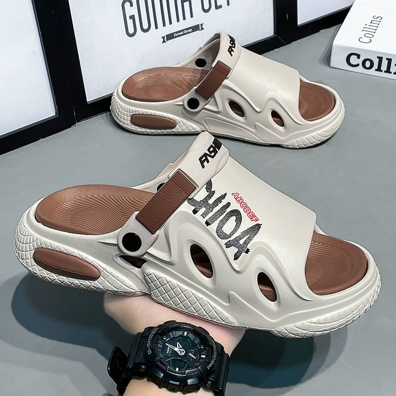 Sandals Men's Summer Outdoor Dual-Use Driving Non Slip Sports Casual Slippers Internet Hot Poop Feeling Beach Shoes