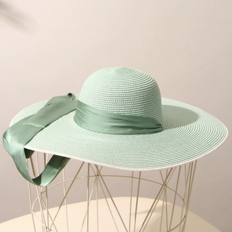 Sun Hat Summer All-Match Beach Women Strap Wide Brim Hat