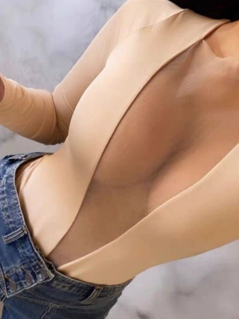 Extra Large Size 150.00kg Sexy Sexy See-through Mesh Patchwork One-Piece Tight Bottoming Shirt for Women Plus Size Ladies Inner Wear Blouse