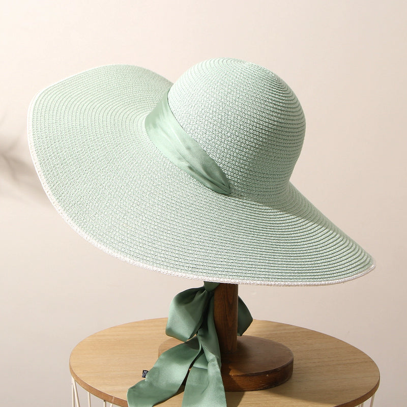 Sun Hat Summer All-Match Beach Women Strap Wide Brim Hat