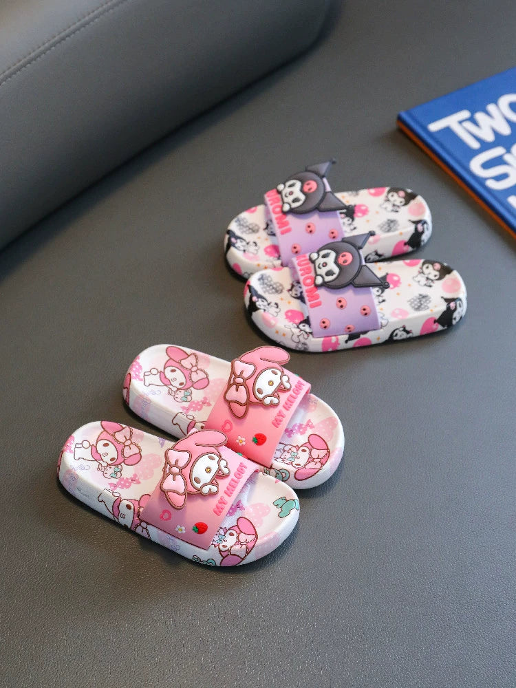 Sanrio Joint Name Clow M Children's Slippers Girls Summer Cartoon Cute Soft Bottom Non Slip Baby Girl Sandals