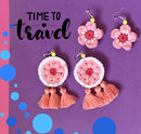 Instagram Handmade Tassel Earrings Holiday Thai Cherry Blossom