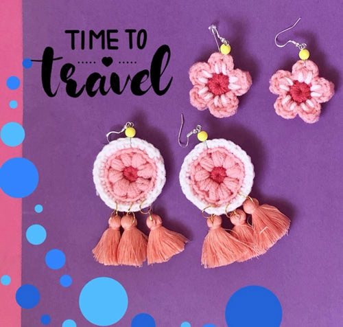 Instagram Handmade Tassel Earrings Holiday Thai Cherry Blossom