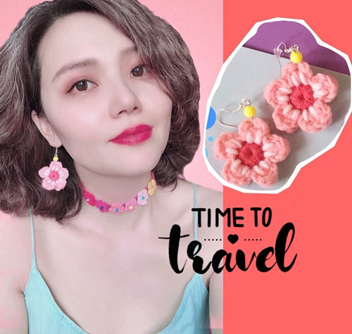 Instagram Handmade Tassel Earrings Holiday Thai Cherry Blossom