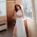 INS Women's Annual Meeting Formal Dress Crochet Cut Out Split Backless Dress Bohemian Sexy Vintage Skirt