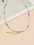 Fashion Bohemian Rainbow Color Necklace Water Drop Beads