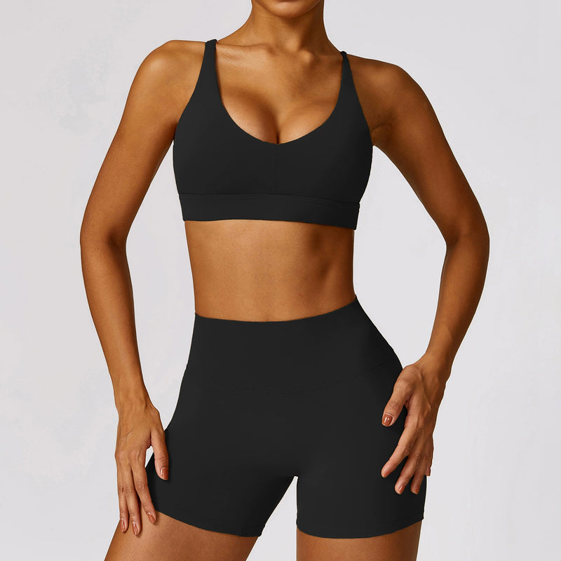 2024 Brushed Long Sleeve Yoga Suit Sexy Outerwear Tight Sports Suit Quick-Drying Running Fitness Clothes Two-piece Set