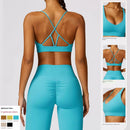 2024 Brushed Long Sleeve Yoga Suit Sexy Outerwear Tight Sports Suit Quick-Drying Running Fitness Clothes Two-piece Set