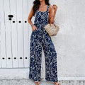 Fashion Print Square Neck Jumpsuit